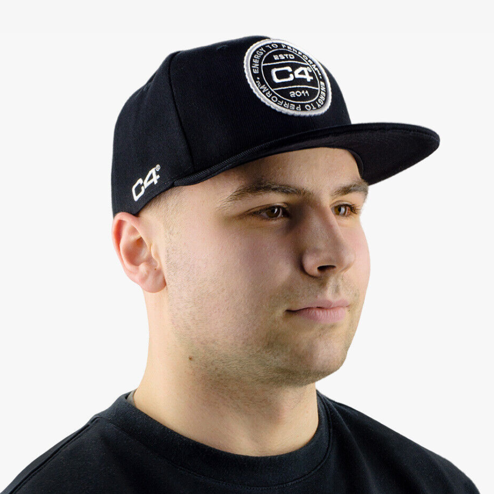 Cellucor C4 Baseball Cap Black With White Logo 2