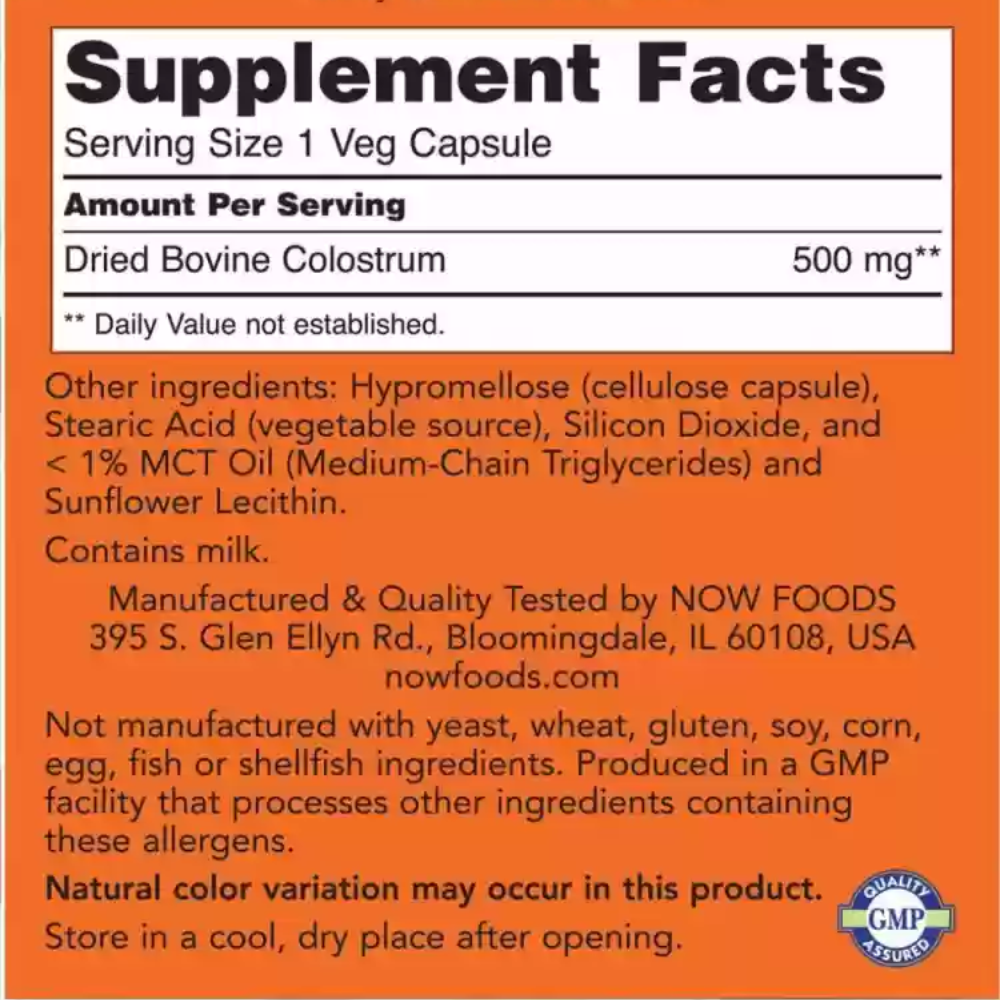 Now Foods Colostrum 500mg 120 Capsules 3