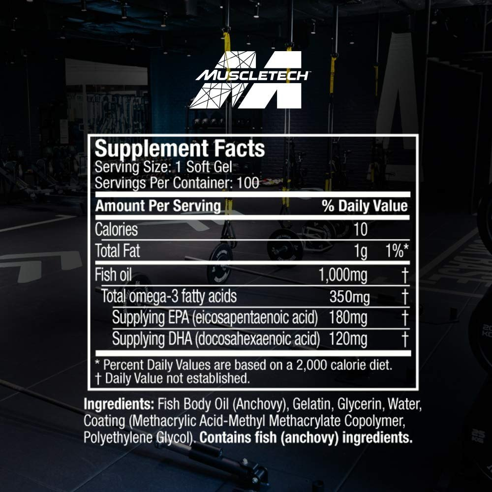 MuscleTech Platinum 100% Omega Fish Oil 100 Softgels 3