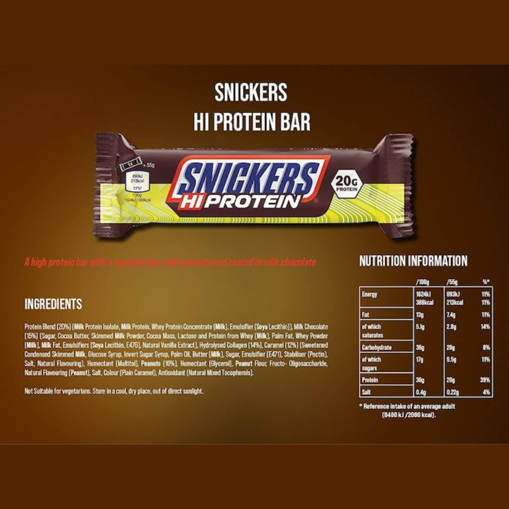 Snickers And Mars Snickers Hi-Protein Bar 55g 3