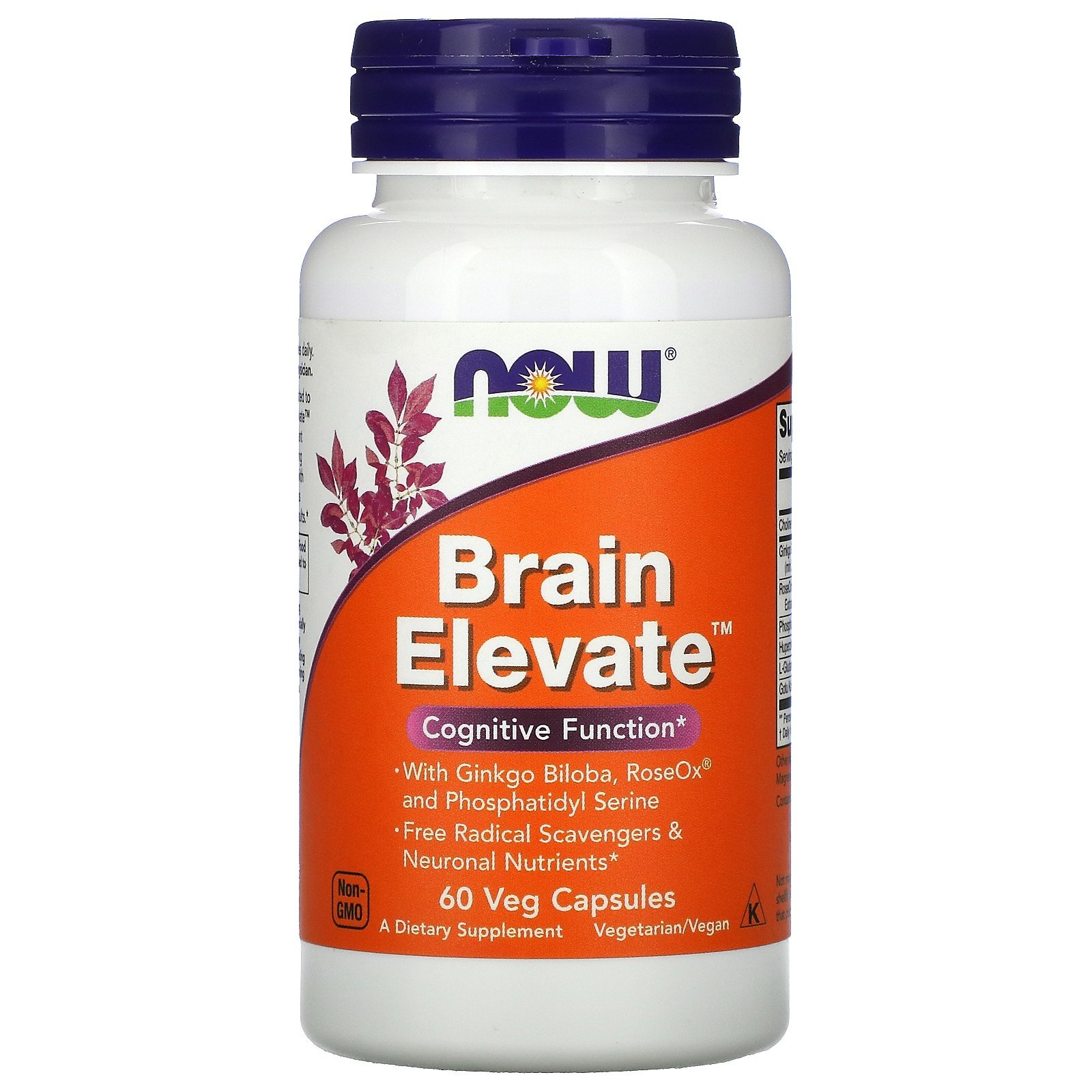 Now Foods Brain Elevate 60 Veg Capsules - FitAndHealthy.ro
