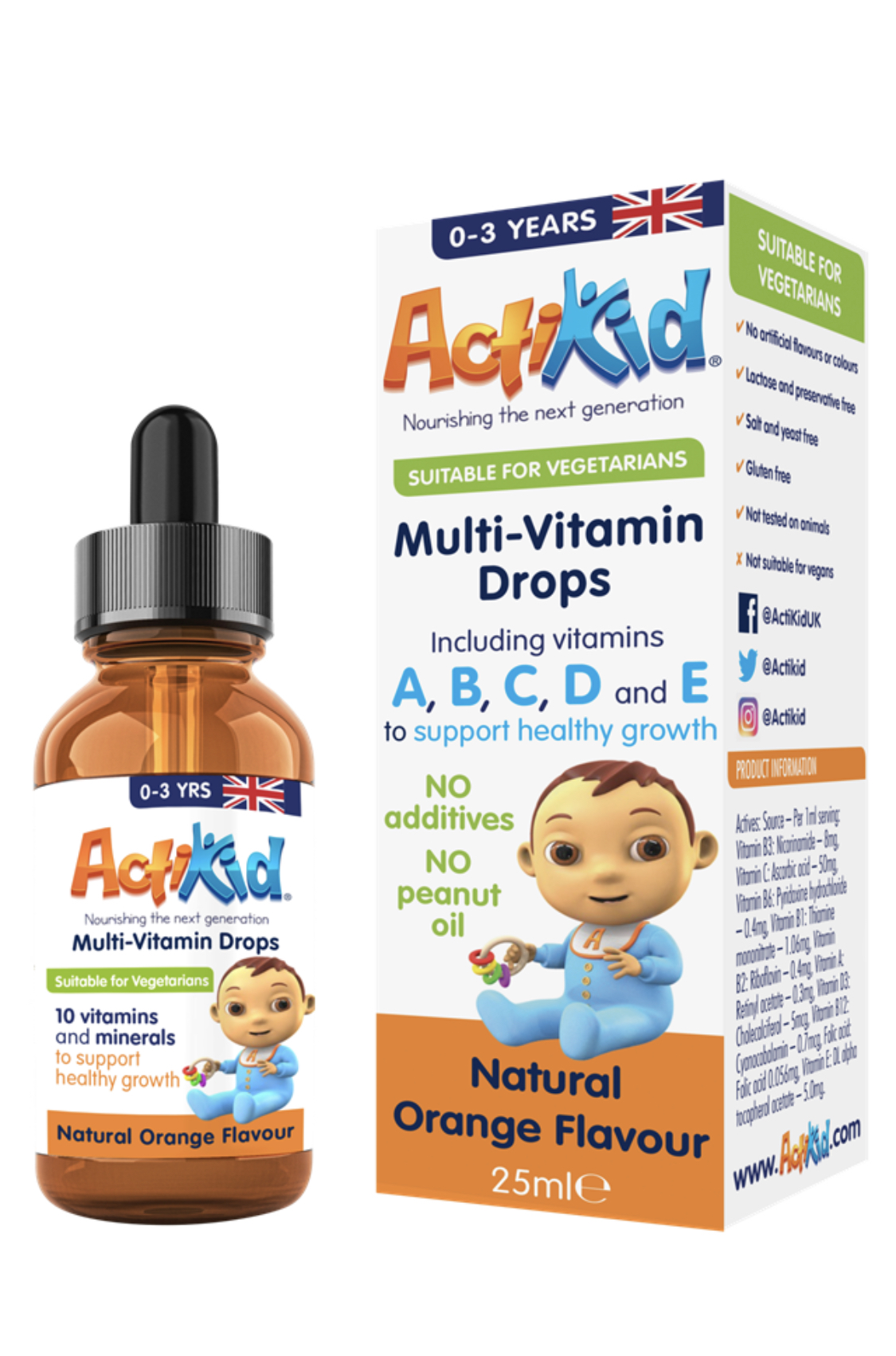 ActiKid MultiVitamin Drops 25ml FitAndHealthy.ro