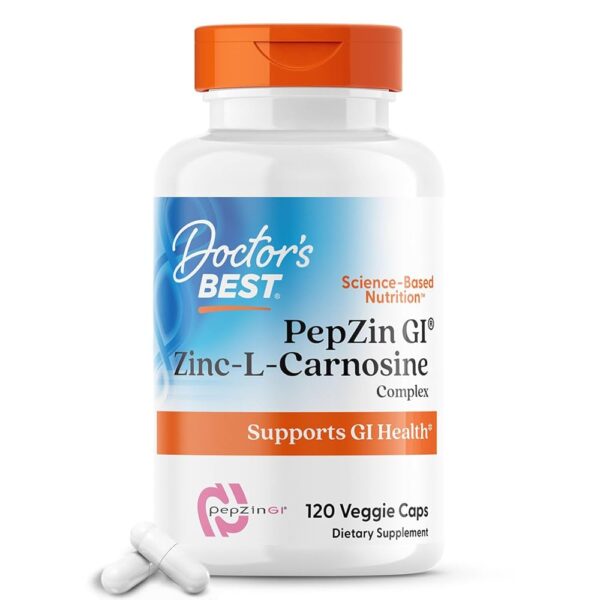 Doctors Best PepZin GI Zinc-L-Carnosine Complex 120 Veggie Caps